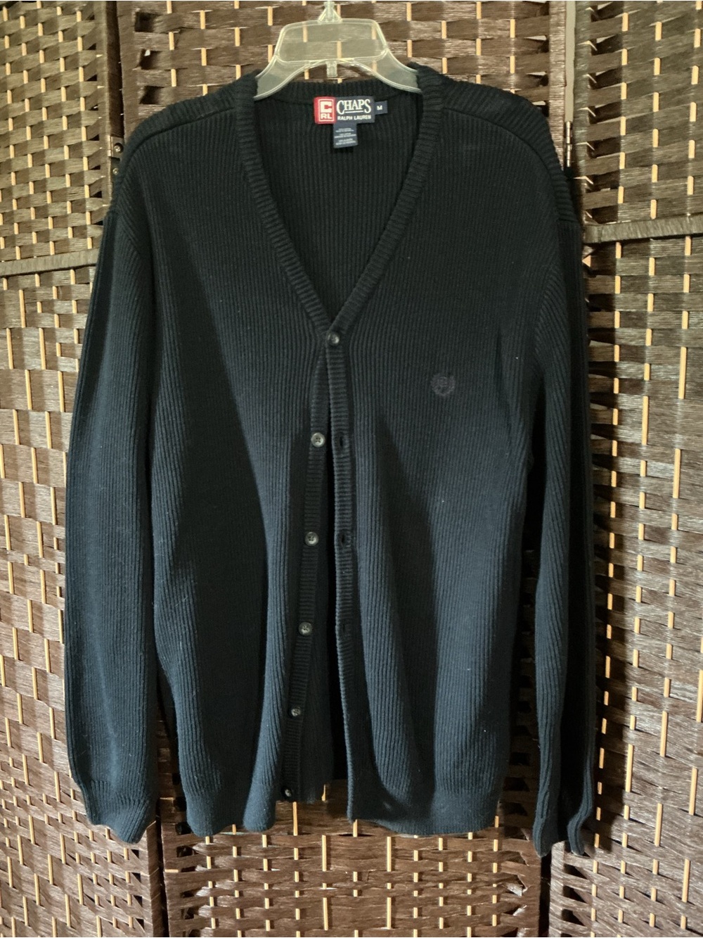 Chaps Men’s Navy Ribbed V-Neck Cardigan